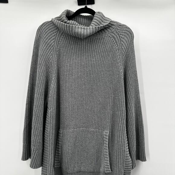 Ugg Sweater Womens Large Gray Chunky Raelynn Turtleneck Ribbed Oversized - Picture 3 of 12